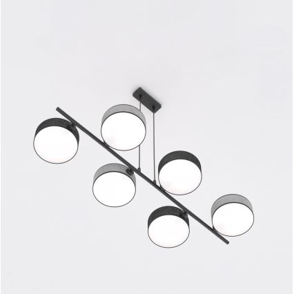 Rippvalgusti kaabliga DRUMZ 6xE14/10W/230V must/hall