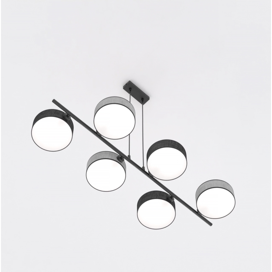 Rippvalgusti kaabliga DRUMZ 6xE14/10W/230V must/hall