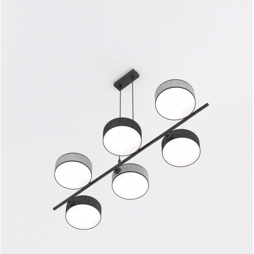 Rippvalgusti kaabliga DRUMZ 6xE14/10W/230V must/hall