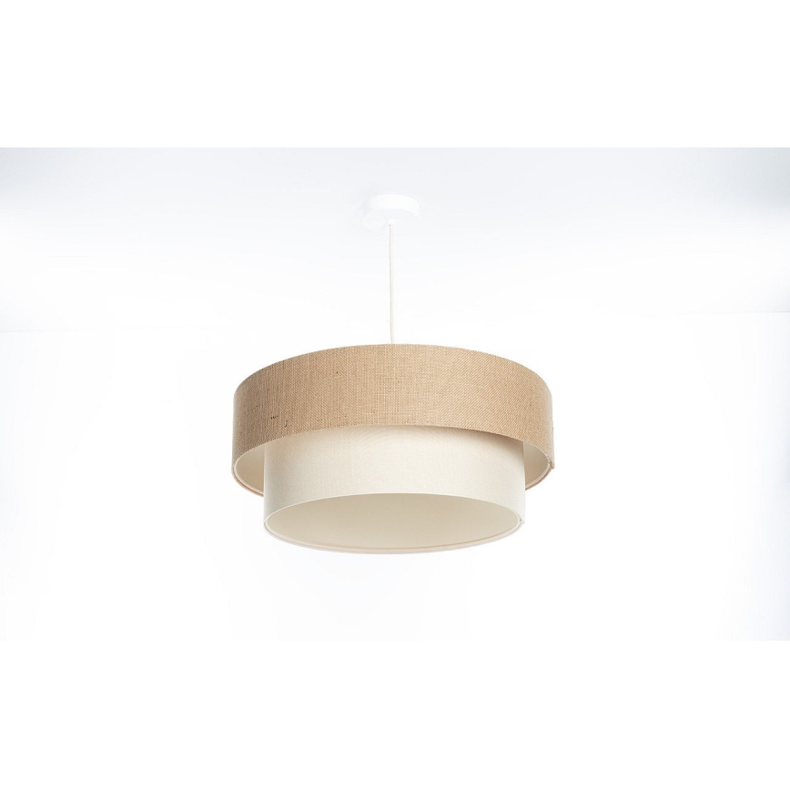Rippvalgusti kaabliga DUO 1xE27/60W/230V, läbimõõt 50 cm, beež/kreemjas