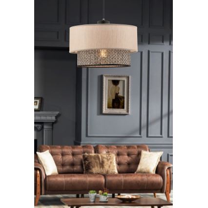 Rippvalgusti kaabliga ECHO 1xE27/60W/230V beež/hall