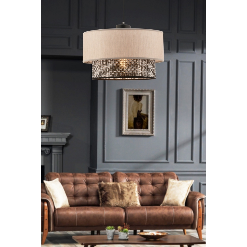 Rippvalgusti kaabliga ECHO 1xE27/60W/230V beež/hall