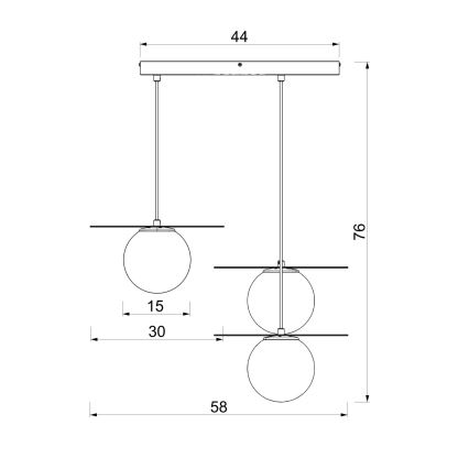 Rippvalgusti kaabliga FLAT 3xE27/15W/230V kuldne