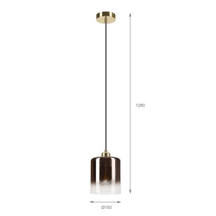 Rippvalgusti kaabliga LIAH 1xE27/15W/230V kuldne/suitsune pruun