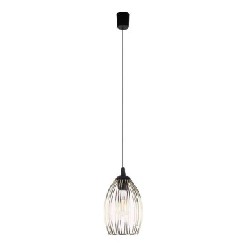Rippvalgusti kaabliga LIZA 1xE27/15W/230V must/kuldne