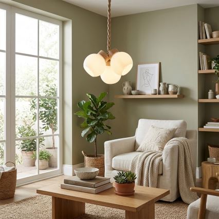 Rippvalgusti kaabliga LOOMIS 3xE27/15W/230V 83 cm beež/tamm