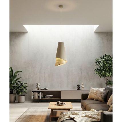 Rippvalgusti kaabliga MODA 1xE27/15W/230V beež/rotang