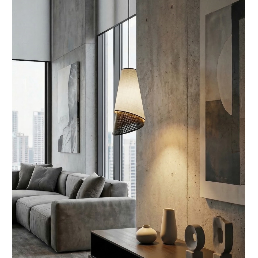 Rippvalgusti kaabliga MODA 1xE27/15W/230V hall/must