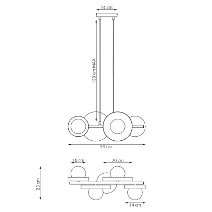 Rippvalgusti kaabliga MODEL 4xG9/8W/230V valge
