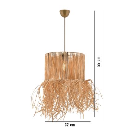 Rippvalgusti kaabliga NESS 1xE27/40W/230V raffia
