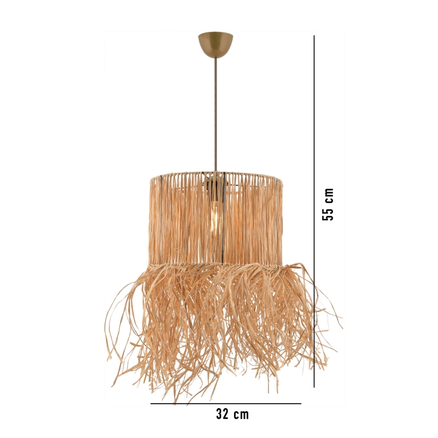 Rippvalgusti kaabliga NESS 1xE27/40W/230V raffia