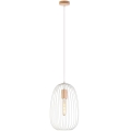 Rippvalgusti kaabliga OVELLA 1xE27/15W/230V Ø 25 cm kreem/mänd