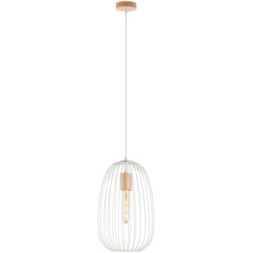 Rippvalgusti kaabliga OVELLA 1xE27/15W/230V Ø 25 cm kreem/mänd