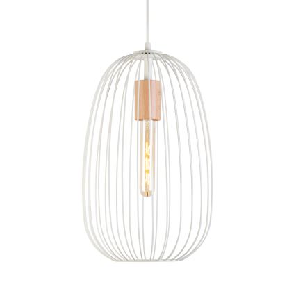 Rippvalgusti kaabliga OVELLA 1xE27/15W/230V Ø 25 cm kreem/mänd