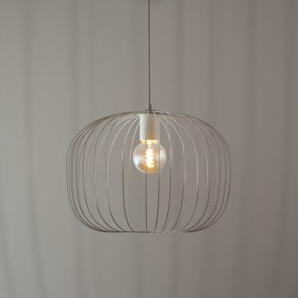 Rippvalgusti kaabliga OVELLA 1xE27/15W/230V Ø 46 cm kreemjas