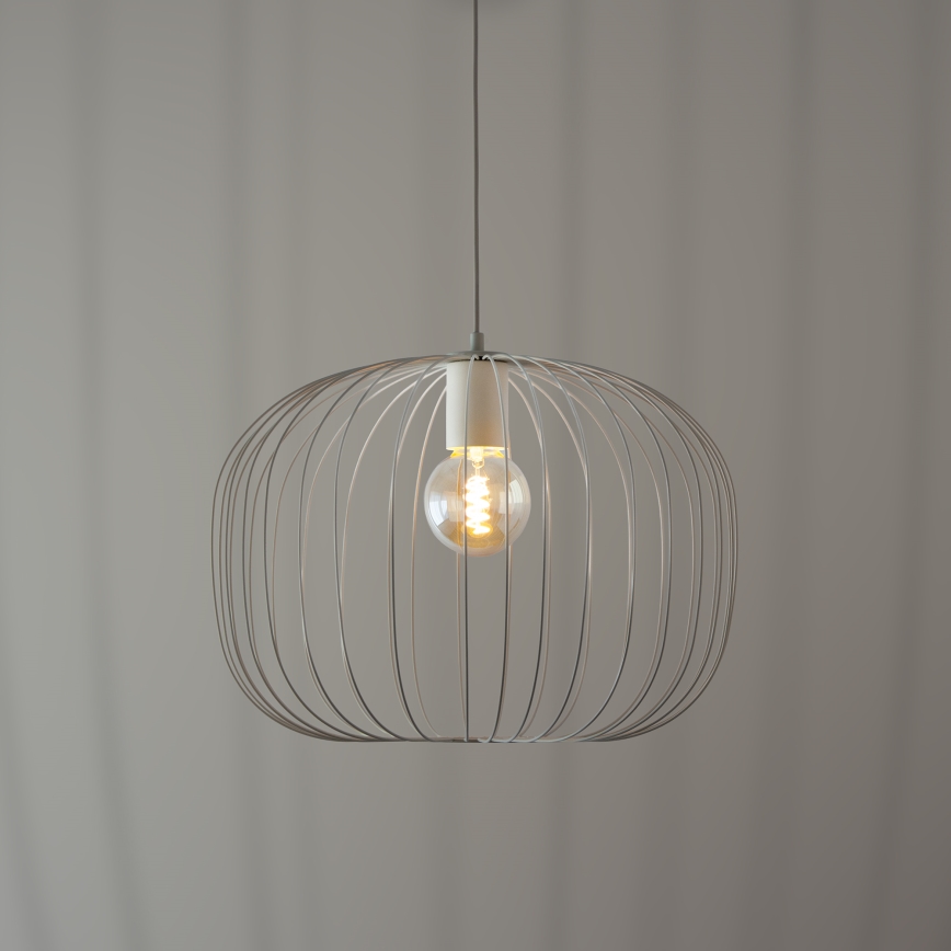 Rippvalgusti kaabliga OVELLA 1xE27/15W/230V Ø 46 cm kreemjas