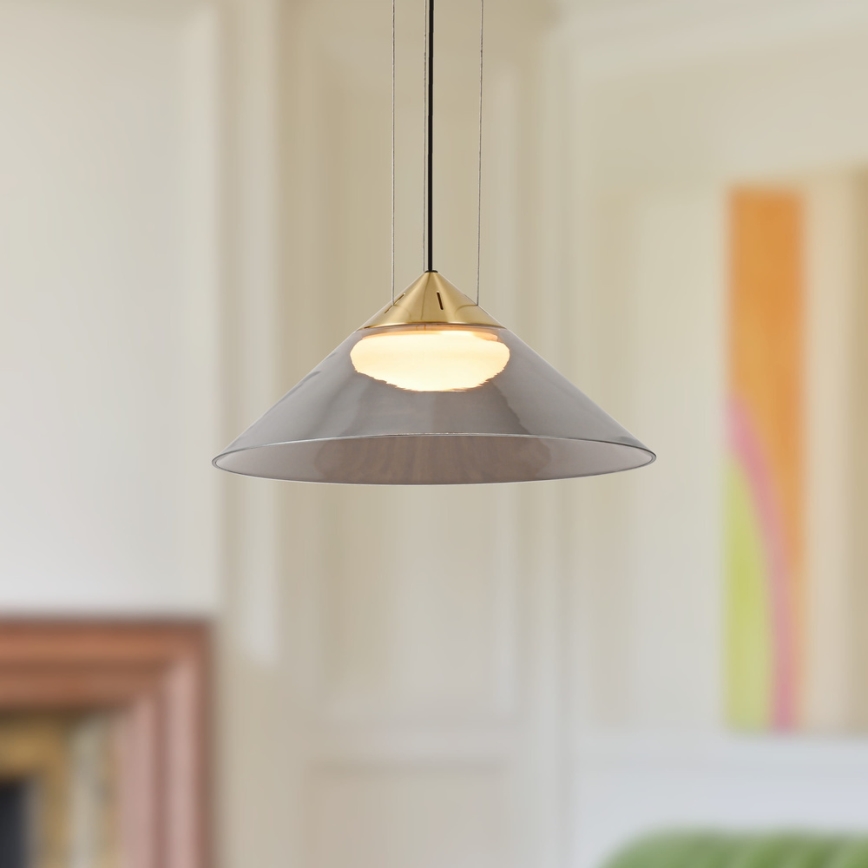 Rippvalgusti kaabliga PRESTO 1xGX53/10W/230V Ø 34 cm kuldne/suitsuhall