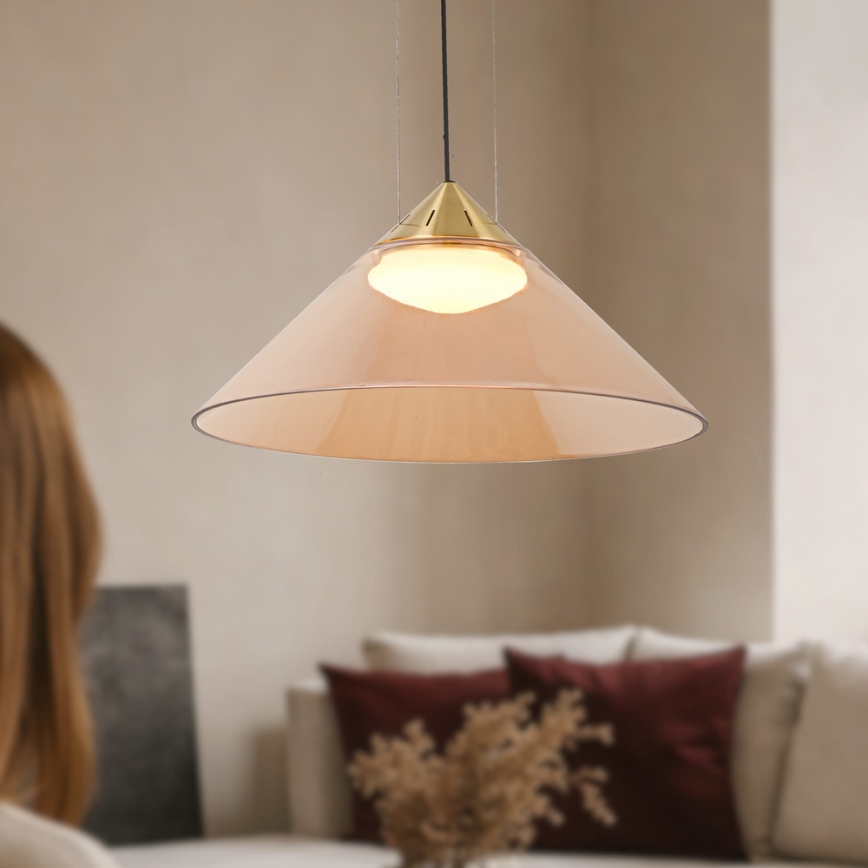 Rippvalgusti kaabliga PRESTO 1xGX53/10W/230V Ø 42 cm kuldne/suitsune beež