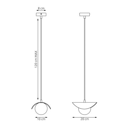 Rippvalgusti kaabliga RITUAL 1xG9/8W/230V valge