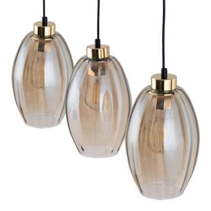 Rippvalgusti kaabliga SEBO 3xE27/15W/230V must/suitsune beež