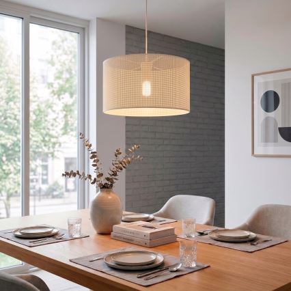 Rippvalgusti kaabliga SIRJA PLISADO 1xE27/15W/230V läbimõõt 35 cm kreemjas