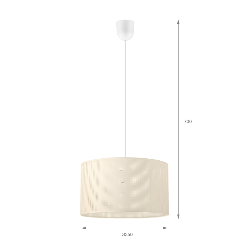 Rippvalgusti kaabliga SIRJA PLISADO 1xE27/15W/230V läbimõõt 35 cm kreemjas