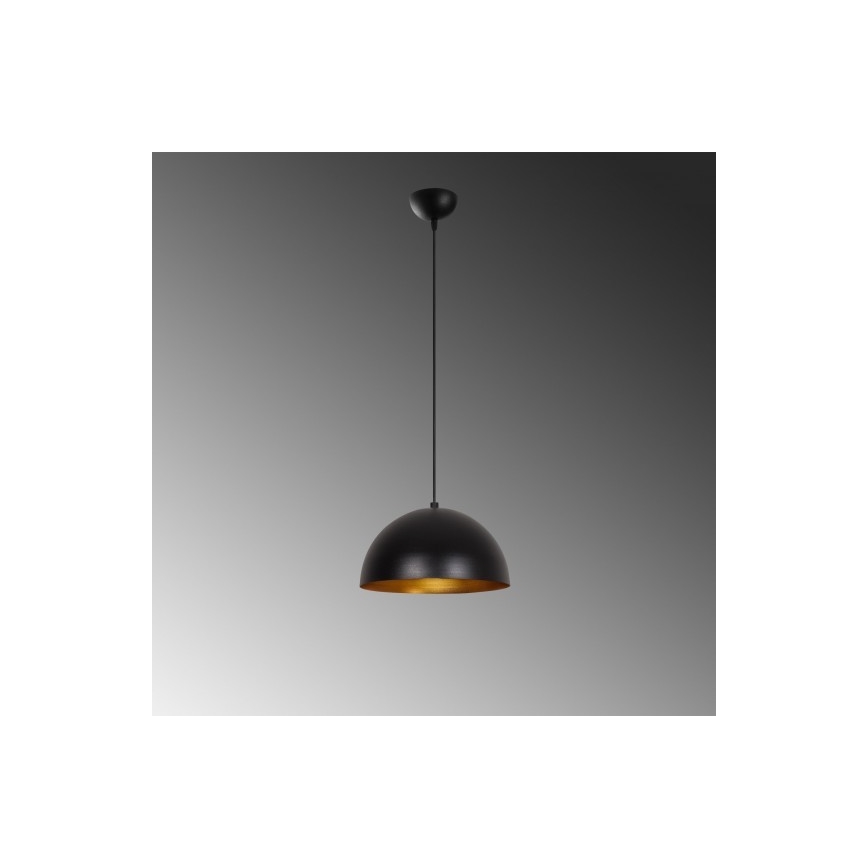 Rippvalgusti kaabliga SIVANI 1xE27/40W/230V, Ø 30 cm, must/vasetoon