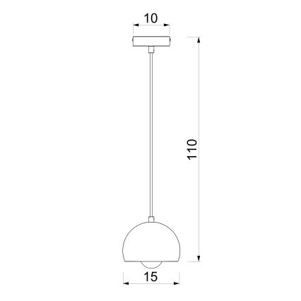Rippvalgusti kaabliga SOOL 1xE27/15W/230V, läbimõõt 15 cm, bordoo