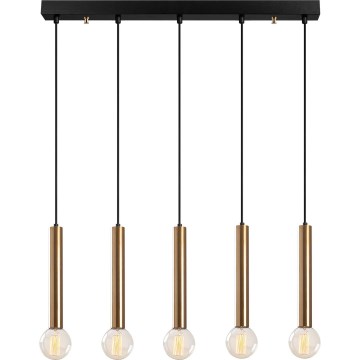 Rippvalgusti kaabliga TEMPO 5xE27/40W/230V kuldne
