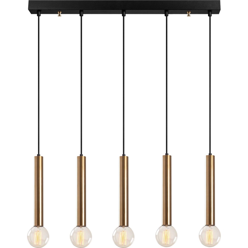 Rippvalgusti kaabliga TEMPO 5xE27/40W/230V kuldne
