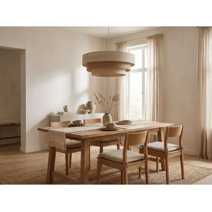 Rippvalgusti kaabliga TRINITI 1xE27/60W/230V, läbimõõt 40 cm, kreemikas/beež