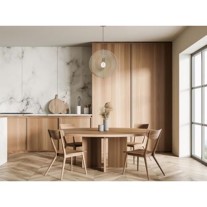 Rippvalgusti kaablil 1xE27/60W/230V läbimõõt 43,5 cm massiivpuit/vineer/pöök/kummipuit