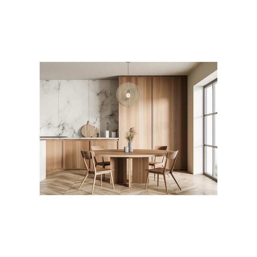 Rippvalgusti kaablil 1xE27/60W/230V läbimõõt 43,5 cm massiivpuit/vineer/pöök/kummipuit