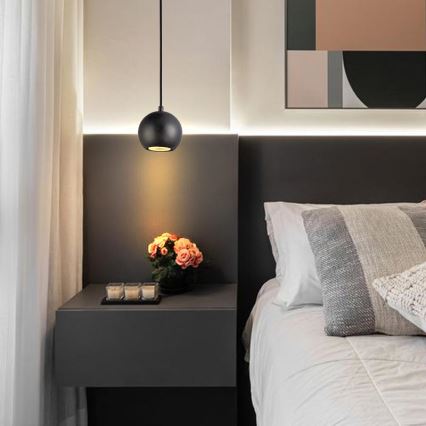 Rippvalgusti kaablil 1xGU10/10W/230V, läbimõõt 11 cm, massiivne/saar