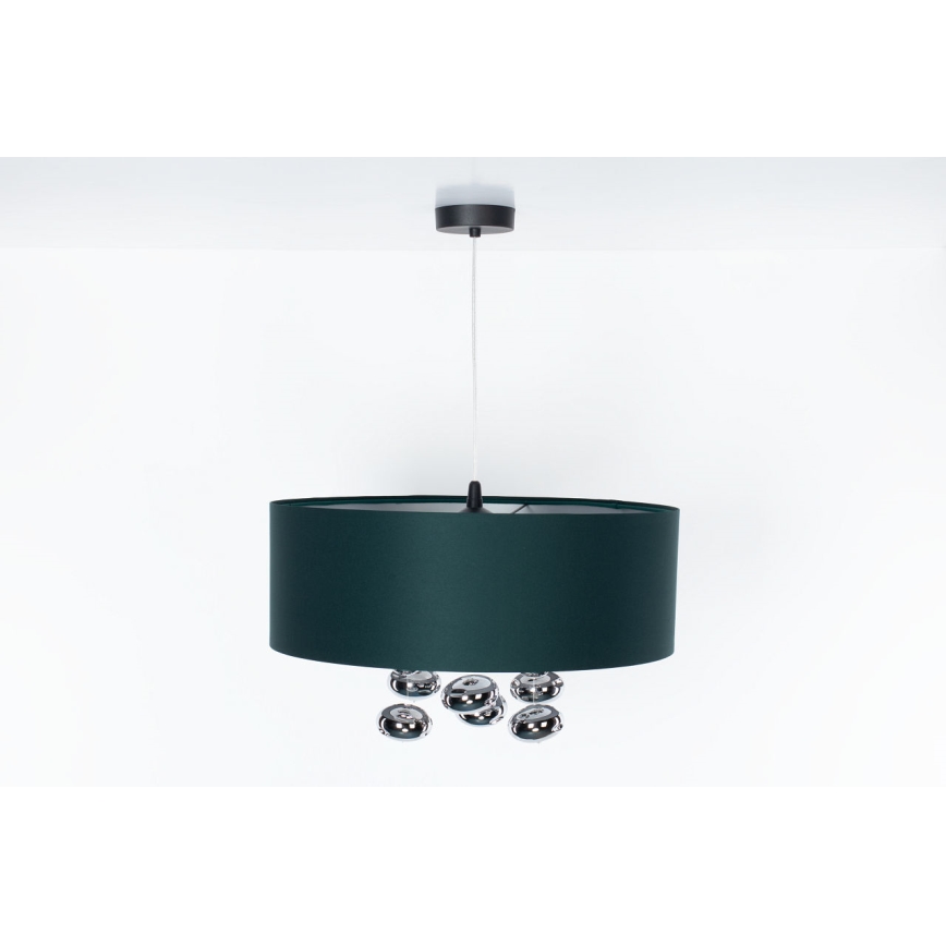 Rippvalgusti kaablil BUBBLE 1xE27/60W/230V Ø 40 cm, roheline
