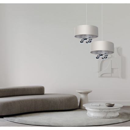 Rippvalgusti kaablil BUBBLE 1xE27/60W/230V Ø 50 cm valge