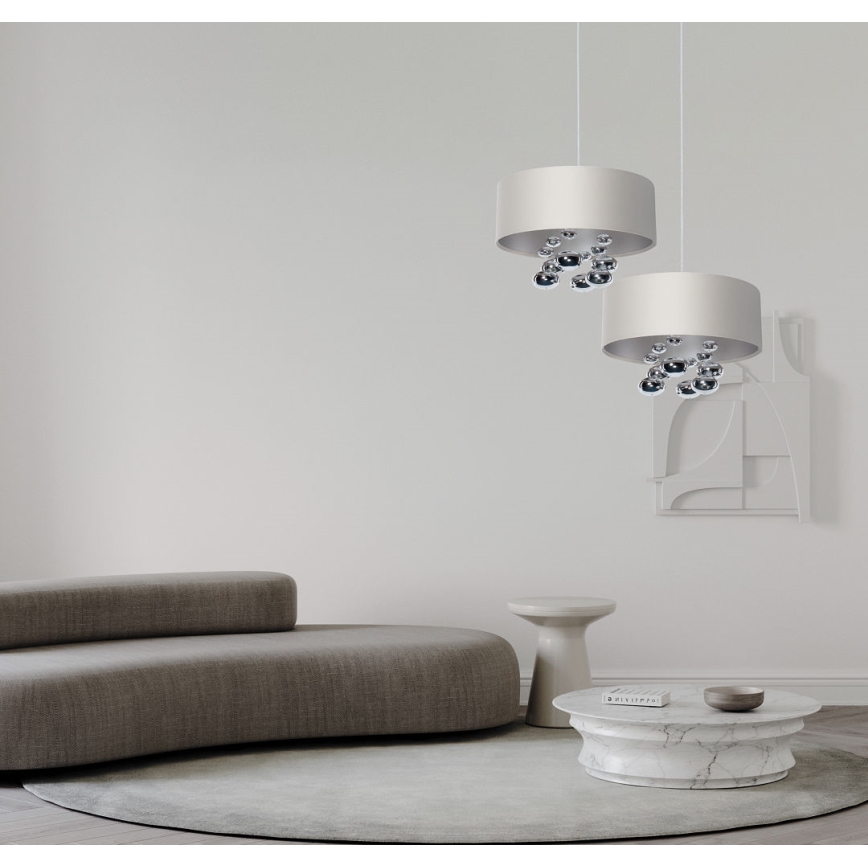 Rippvalgusti kaablil BUBBLE 1xE27/60W/230V Ø 50 cm valge