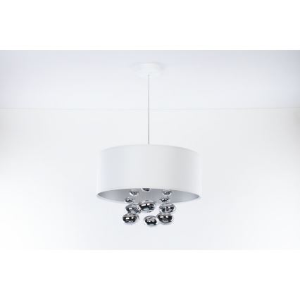 Rippvalgusti kaablil BUBBLE 1xE27/60W/230V Ø 50 cm valge