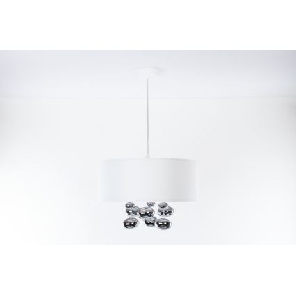 Rippvalgusti kaablil BUBBLE 1xE27/60W/230V Ø 50 cm valge