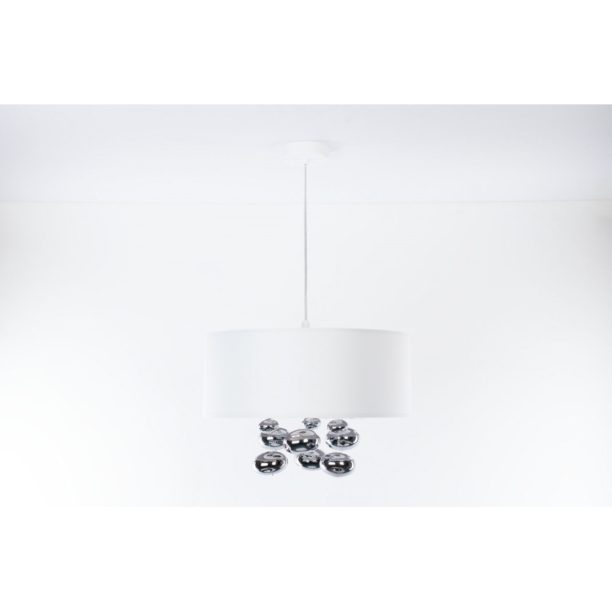 Rippvalgusti kaablil BUBBLE 1xE27/60W/230V Ø 50 cm valge