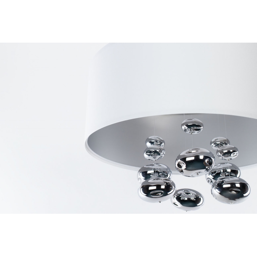 Rippvalgusti kaablil BUBBLE 1xE27/60W/230V Ø 50 cm valge