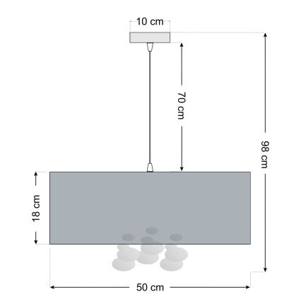 Rippvalgusti kaablil BUBBLE 1xE27/60W/230V Ø 50 cm valge