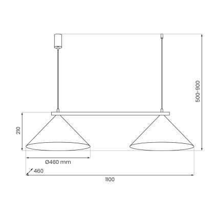 Rippvalgusti kaablil CAPITAL 2xGX53/15W/230V tumepruunhall
