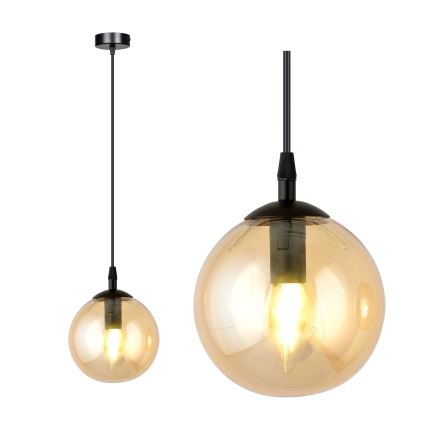 Rippvalgusti kaablil COSMO 1xE14/10W/230V läbimõõt 14 cm must/suitsune beež