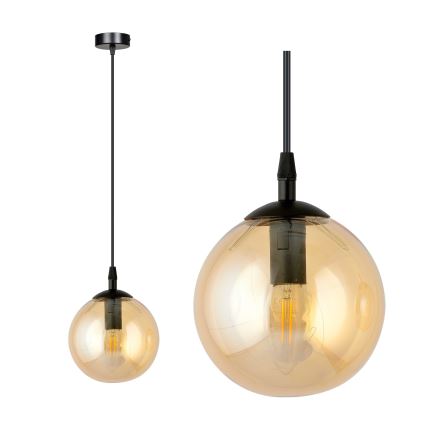 Rippvalgusti kaablil COSMO 1xE14/10W/230V läbimõõt 14 cm must/suitsune beež