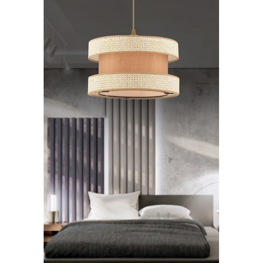 Rippvalgusti kaablil HALO 1xE27/60W/230V beež/kreemjas