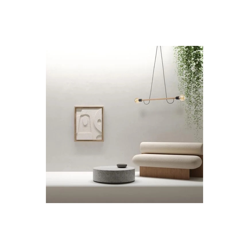 Rippvalgusti kaablil HELIX 2xE27/15W/230V must/beež