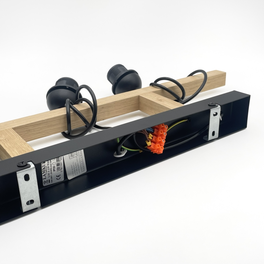 Rippvalgusti kaablil LEANDRA 3xE27/15W/230V tamm/must