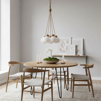 Rippvalgusti kaablil LOOMIS 5xE27/15W/230V 130 cm beež/tamm