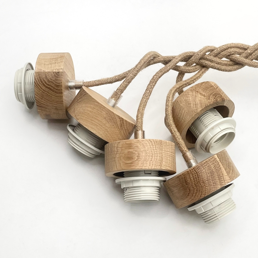 Rippvalgusti kaablil LOOMIS 5xE27/15W/230V 83 cm beež/tamm